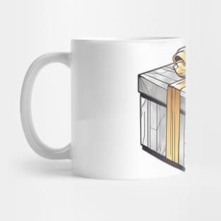 Elegant Silver Gift Box with Golden Ribbon No. 1015 Mug